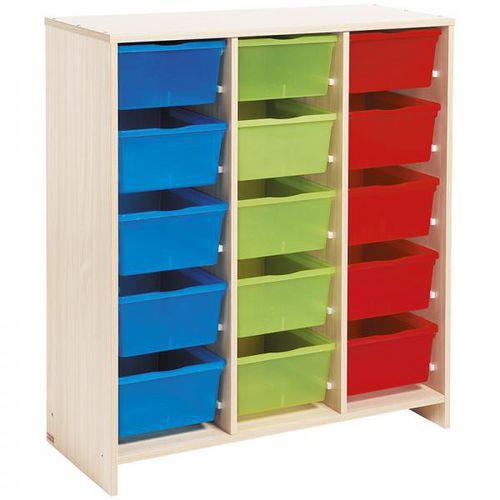 Meuble haut 15 bacs multicolores - Teinte Bouleau thumbnail image 1