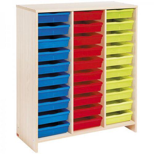 Meuble haut 30 bacs multicolores - Teinte Bouleau thumbnail image 1
