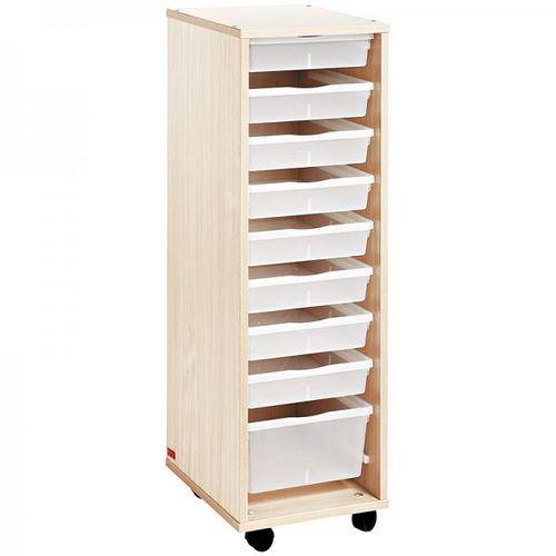 Illustration de : Colonne haute à bacs incolores teinte bouleau - Nathan