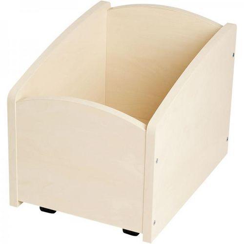 Illustration de : Bac à livres 1 case à roulettes bouleau - Nathan