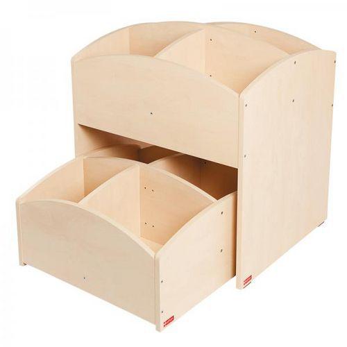 Bacs à livres 4 cases haut et bas bouleau Mobinathan - Offre spéciale thumbnail image 1