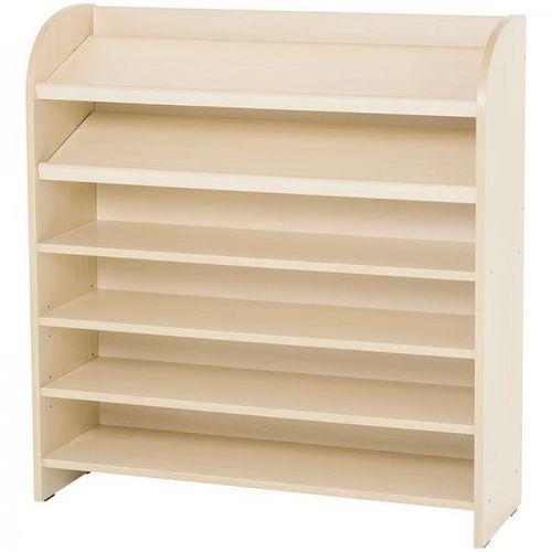 Illustration de : Meuble haut multi-étagères teinte bouleau MobiNathan - Nathan