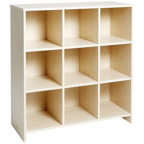 Illustration de : Meuble haut à grandes cases teinte bouleau - Nathan