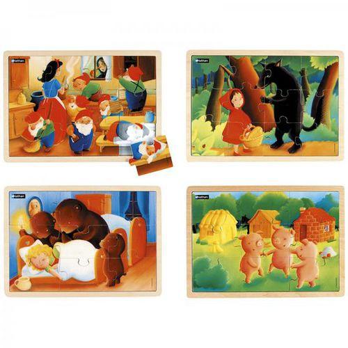 Illustration de : Lot de 4 puzzles - Les Contes 2 - Nathan