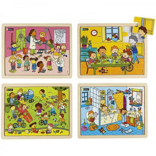 Illustration de : Lot de 4 puzzles en bois - Bien grandir - Nathan