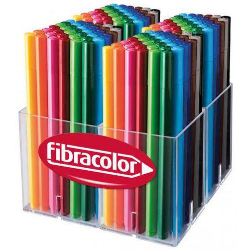 Illustration de : Boite 192 feutres pte Ø3mm col ass Fibracolor Colorito Delta 3