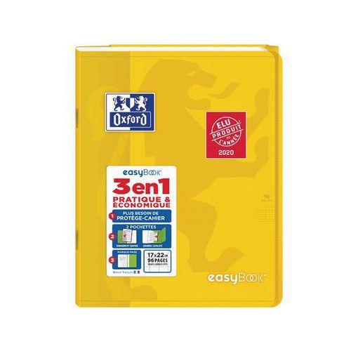 OXFORD Cahier EasyBook 17x22cm Grands Carreaux Seyès 96 Pages Agrafées Couverture Polypro Jaune thumbnail image 1