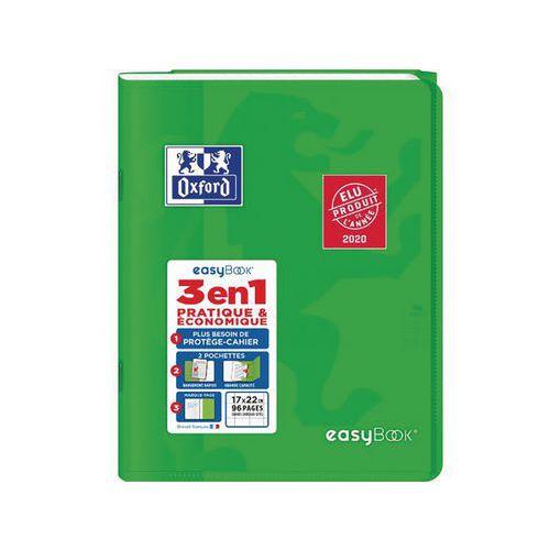 OXFORD Cahier EasyBook 17x22cm Grands Carreaux Seyès 96 Pages Agrafées Couverture Polypro Vert thumbnail image 1