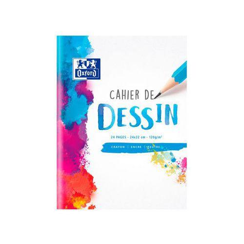 Illustration de : Cahier dessin colorée24 pages 24x32cm uni blanc - Oxford