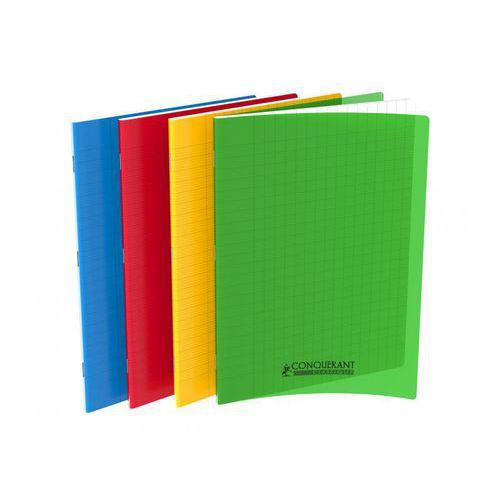 CONQUERANT Cahier Classique 24x32cm Grands Carreaux Seyès 48 Pages Agrafées Couverture Polypro Coloris Assorti thumbnail image 1