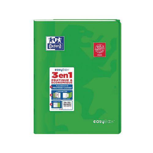 OXFORD Cahier EasyBook 24x32cm Grands Carreaux Seyès 96 Pages Agrafées Couverture Polypro Vert thumbnail image 1