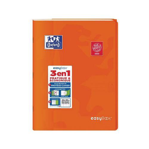 OXFORD Cahier EasyBook 24x32cm Grands Carreaux Seyès 96 Pages Agrafées Couverture Polypro Orange thumbnail image 1