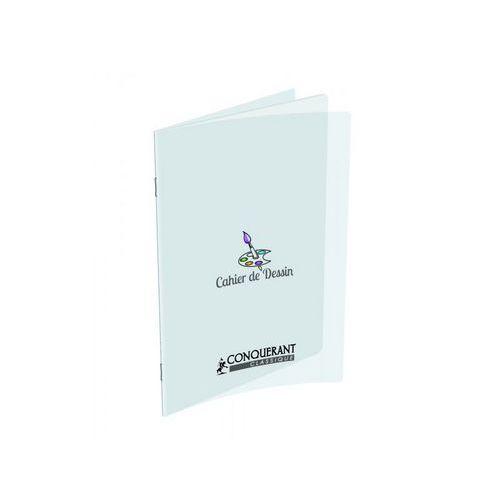 CONQUERANT Cahier Dessin Classique 24x32cm Réglure Unie Blanche 96 Pages Agrafées Couverture Polypro Incolore thumbnail image 1