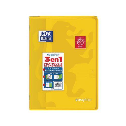 OXFORD Cahier EasyBook A4 Grands Carreaux Seyès 96 Pages Agrafées Couverture Polypro Jaune thumbnail image 1