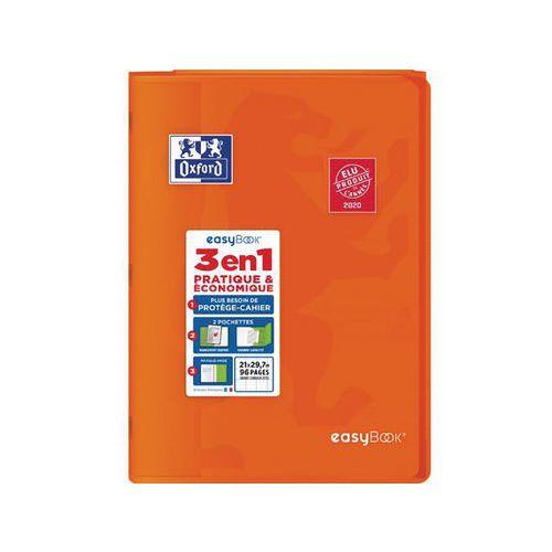 OXFORD Cahier EasyBook A4 Grands Carreaux Seyès 96 Pages Agrafées Couverture Polypro Orange thumbnail image 1