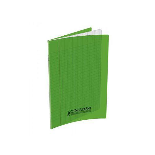 Cahier Conquérant Classique agrafé A4 140 pages 90g grands carreaux seyès Vert Polypro thumbnail image 1