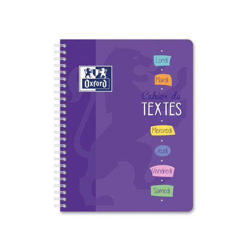 OXFORD Cahier de Textes 17x22cm Grands Carreaux Seyès 148 Pages Reliure Intégrale Couverture Carte Coloris Ass thumbnail image 1