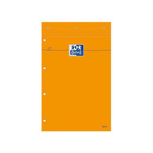 OXFORD Bloc-Notes Perforé Orange A4+ Ligné 8mm Jaune et Margé 80 Feuilles Agrafées Couverture Carte Enduite Or thumbnail image 1