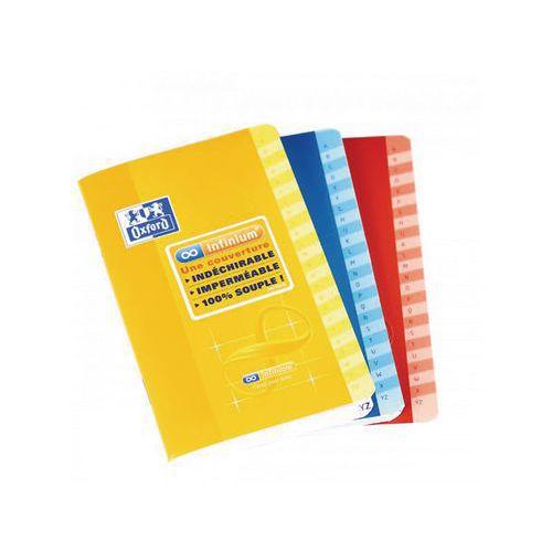 OXFORD Répertoire Infinium 9x14cm Petits Carreaux 5mm 96 Pages Agrafées Couverture Synthétique Coloris Assorti thumbnail image 1