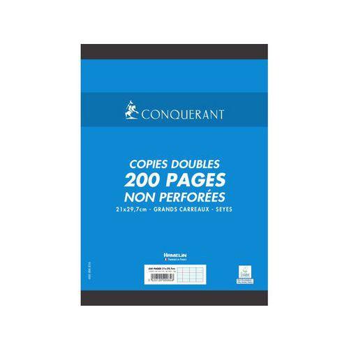 CONQUERANT Copies Doubles Non Perforées A4 Grands Carreaux Seyès 200 Pages Sous Film Blanches thumbnail image 1