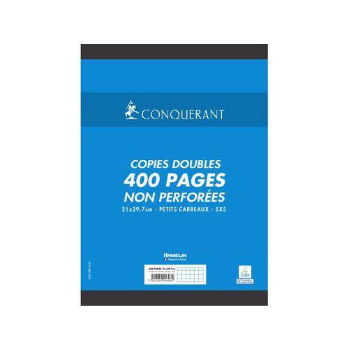 CONQUERANT Copies Doubles Non Perforées A4 Petits Carreaux 5X5 400 Pages Sous Film Blanches thumbnail image 1