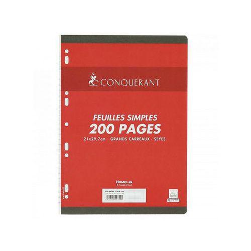 CONQUERANT Feuilles Simples A4 Grands Carreaux Seyès 200 Pages Sous Film Blanches thumbnail image 1