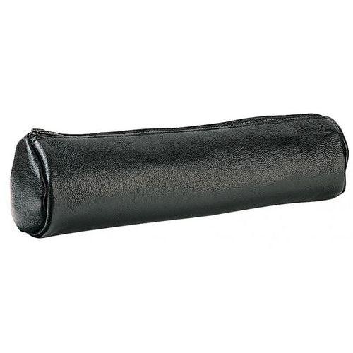 Elba Fourre-Tout Rond 6x21cm à Fermeture Eclair Cuir Ebène Noir thumbnail image 1