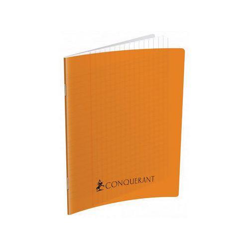 CONQUERANT Cahier Classique 17x22cm Grands Carreaux Seyès 192 Pages Agrafées Couverture Polypro Orange thumbnail image 1