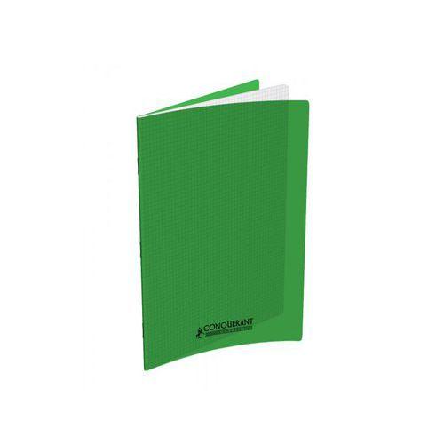 CONQUERANT Cahier Classique A4 Petits Carreaux 5mm 96 Pages Agrafées Couverture Polypro Vert thumbnail image 1