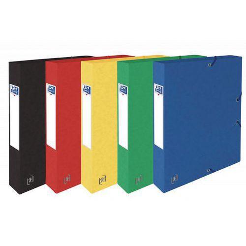OXFORD Boite Capacité Standard Top File+ 24x32cm Dos 40mm avec Elastique Couverture Carte Coloris Assortis thumbnail image 1