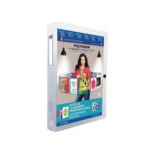 OXFORD Boîte Capacité Standard Polyvision 24x32cm Dos 40mm avec Bouton Pression Couverture Polypro Incolore thumbnail image 1
