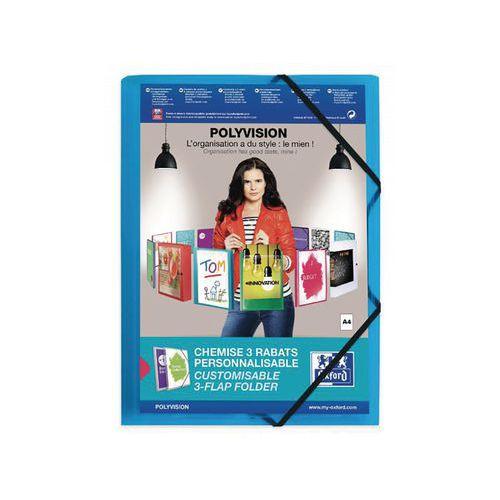 Illustration de : Chemise 3 rabats polypropylène polyvision A4 élastique - Oxford