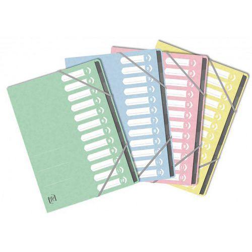 TRIEUR OXFORD TOP FILE+ A4 AGRAFE 12 POSITIONS ASSORTIS PASTEL thumbnail image 1