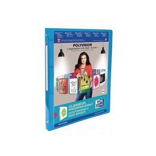 Illustration de : Classeur polyvision format A4 dos 20 mm 4 anneaux ronds - Oxford