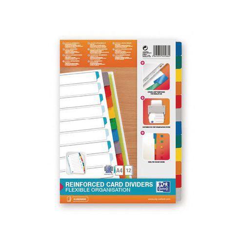 Illustration de : Intercalaires neutres A4 12 positions 170g blanc - Oxford
