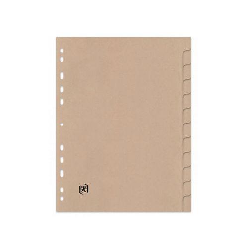 OXFORD Intercalaires Neutres Touareg A4 12 Positions Carte Recyclée Epaisseur 265g Beige Naturel thumbnail image 1