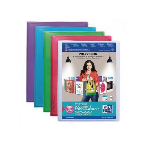 OXFORD Protège-Documents Polyvision A4 200 vues / 100 pochettes Couverture Polypro Translucide Coloris Assorti thumbnail image 1