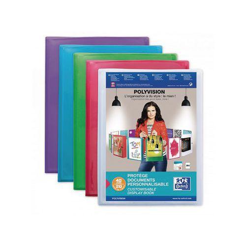 Illustration de : Protège-documents 20 pochettes A4 translucide couleurs - Oxford