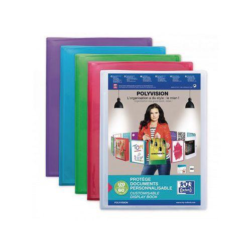 Illustration de : Protège-documents 60 pochettes A4 translucide couleurs - Oxford