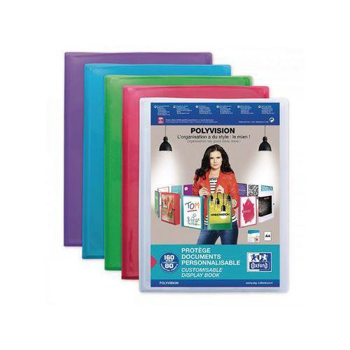 OXFORD Protège-Documents Polyvision A4 160 vues / 80 pochettes Couverture Polypro Translucide Coloris Assortis thumbnail image 1