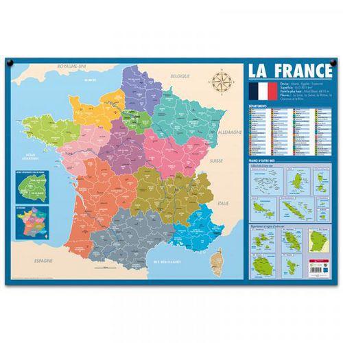 Poster la France administrative 52 x 76 cm fullname image