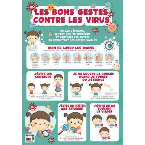 Illustration de : Poster les bons gestes contre les virus 52 x 76 cm
