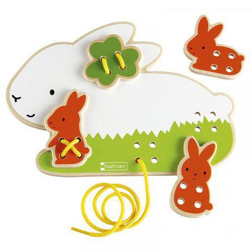 Illustration de : Animaux à lacer - Le lapin - Nathan