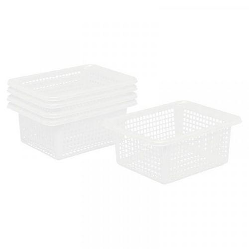 Paniers plastique blanc - Lot de 5 thumbnail image 1