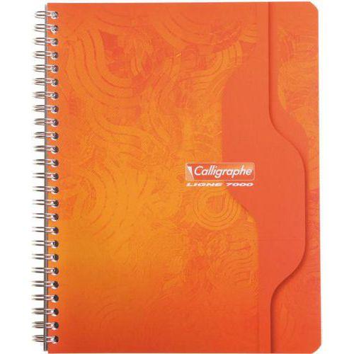 Illustration de : Cahier reliure hélicoïdale 17x22 cm 180 pages seyes 70g