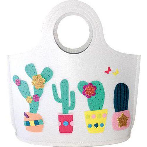 Illustration de : Sac à main blanc en feutrine à décorer