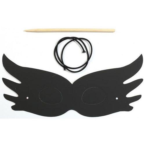 Illustration de : Lot 12 masques en cartes à gratter noir arc-en-ciel + 4 bâtonnets