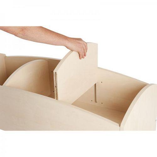 Illustration de : Bac à livres 3 cases haut teinte bouleau - Nathan