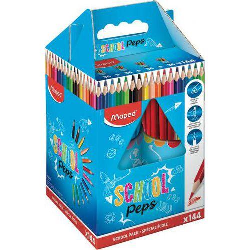 Schoolpack 144 crayons de couleurs en résine school peps - Maped fullname image