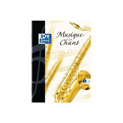 Illustration de : Cahier musique 48 pages agrafées A4 réglure mixte - Oxford